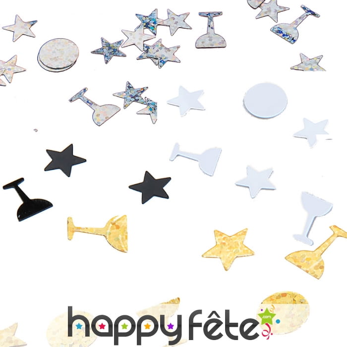 Confettis étoiles et coupes de 1cm
