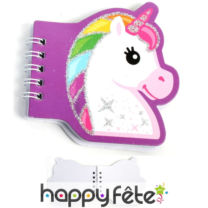 Cahier en forme de licorne, 41 pages