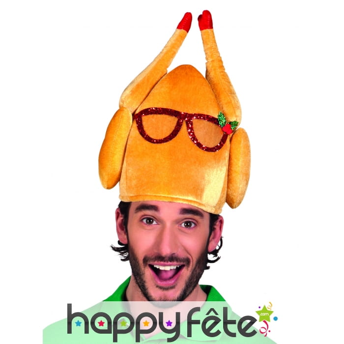 Chapeau en forme de dinde à lunettes