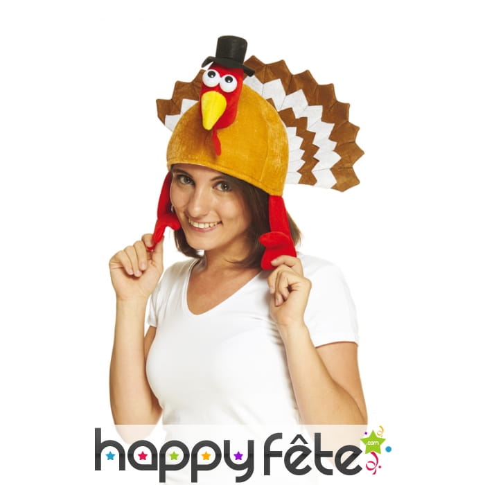 Chapeau en forme de dinde pour adulte
