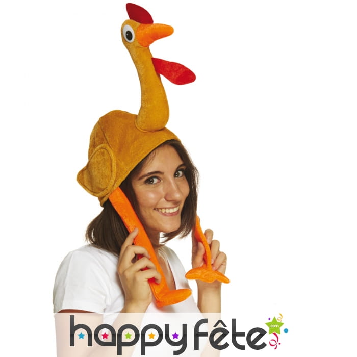 Chapeau en forme de poulet pour adulte