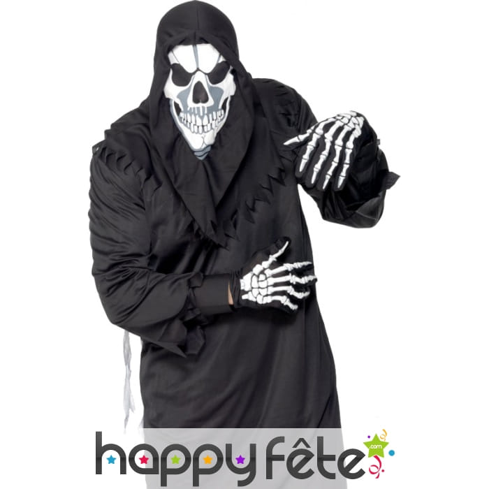 Cagoule et gants squelette