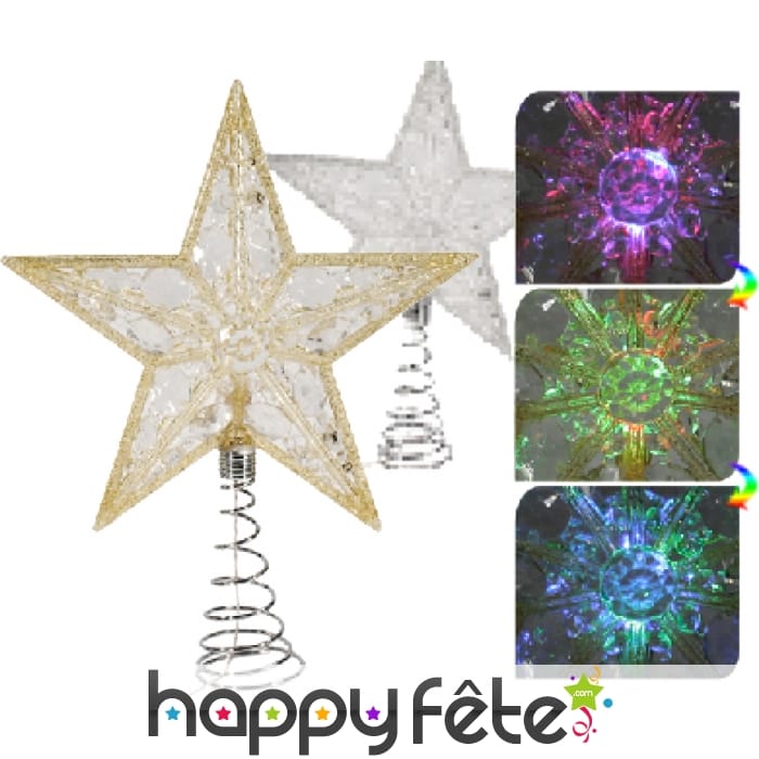 Cimier étoile lumineux argent/or