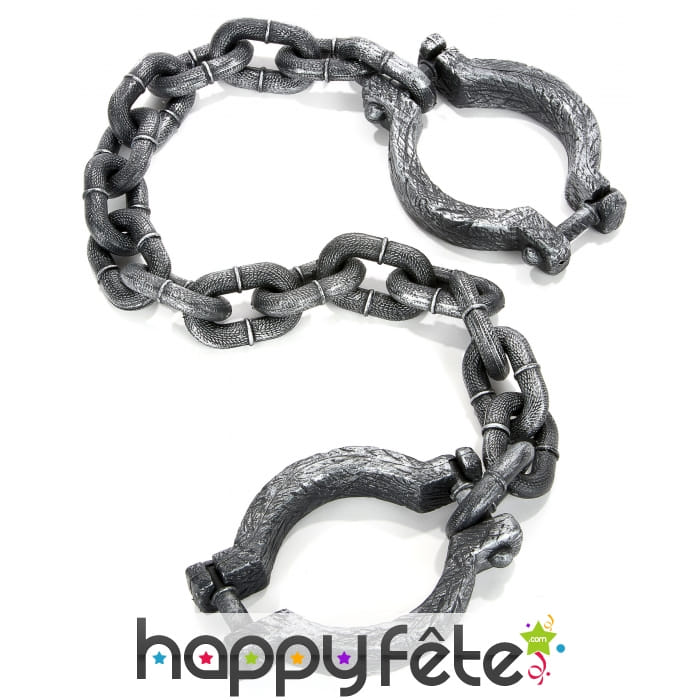 Chaine et menottes de prisonnier effet vieilli