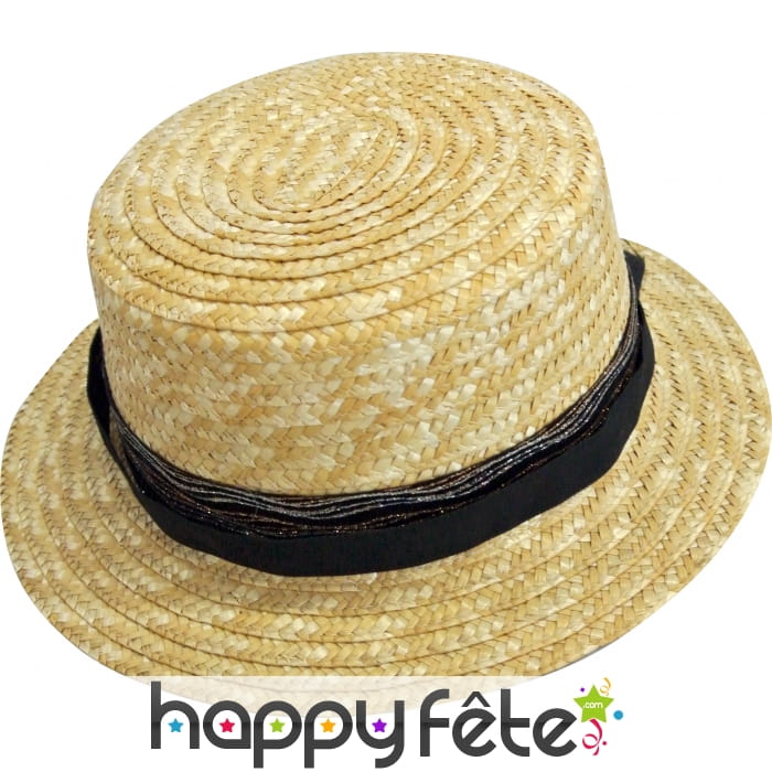 Canotier en paille naturelle