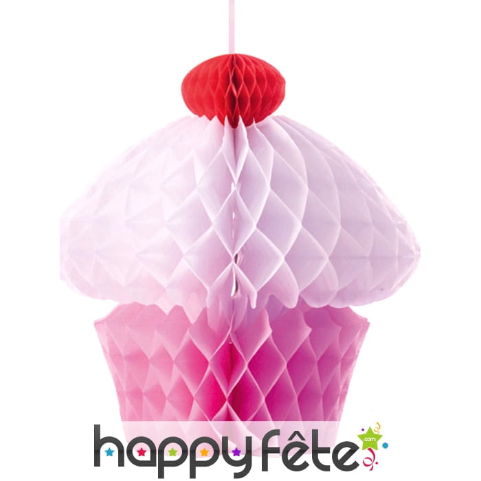 Cupcake en papier alvéolé de 20cm