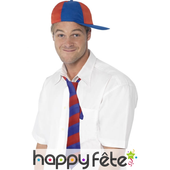 Casquette écolier rouge bleue