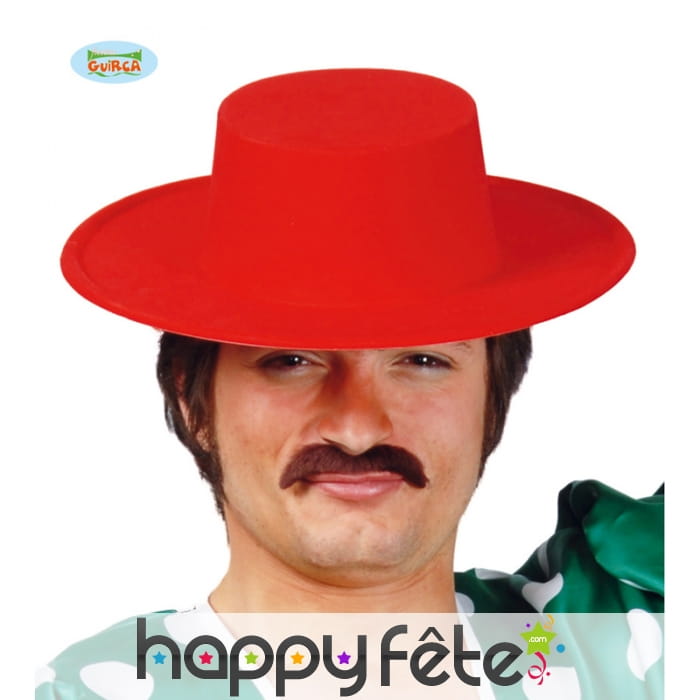 Chapeau espagnol rouge uni