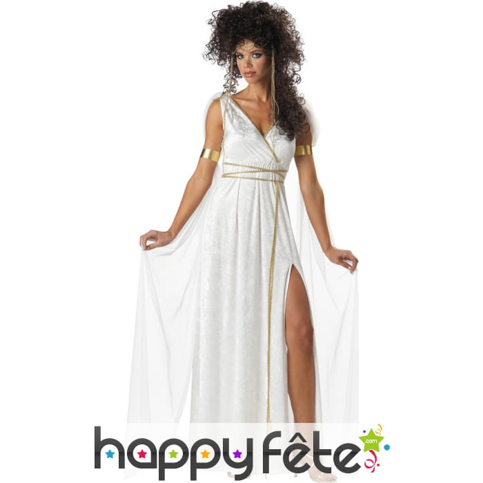 Coiffe et robe blanche Athénienne pour femme