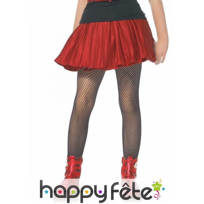 Collants en résille noirs pour enfant effet rock