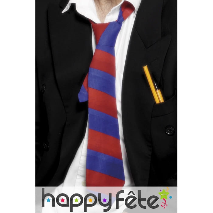 Cravate écolier rouge bleue