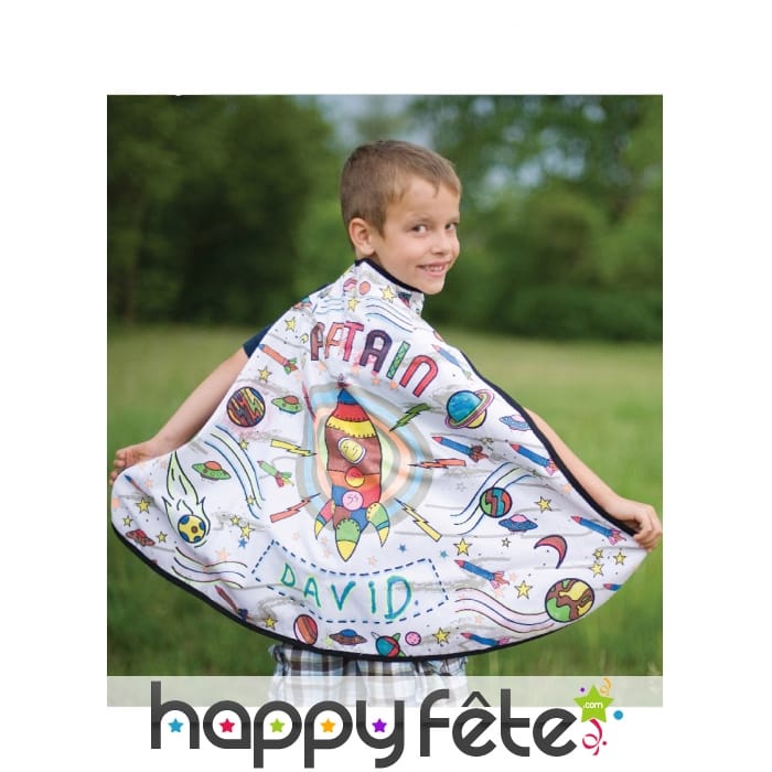 Cape fusée à colorier pour garçon