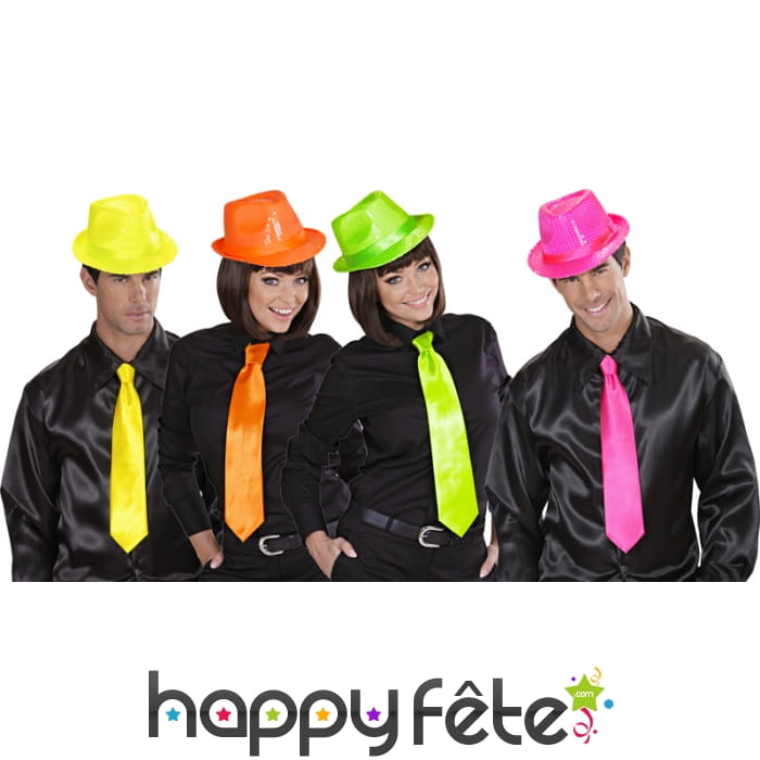 Cravate fluo en satin