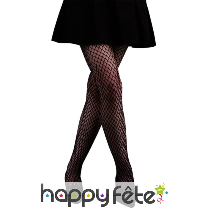 Collants filet large noir de taille standard