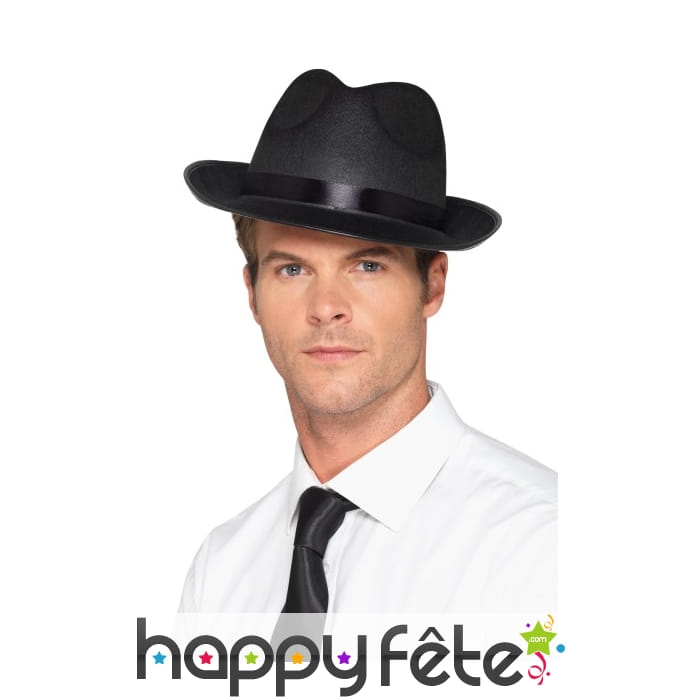 Chapeau fédora noir pour adulte