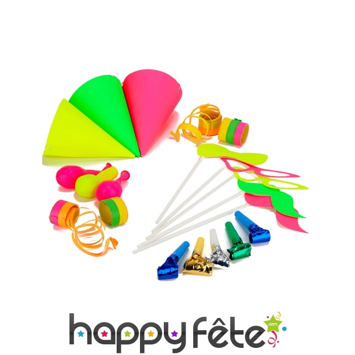 Cotillons fluo pour 5 personnes