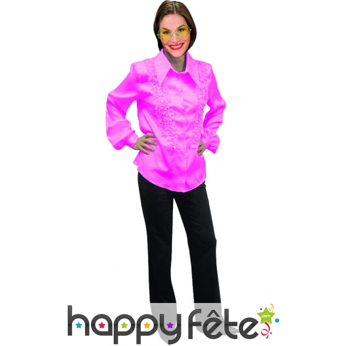 Chemise fuschia super ruche femme