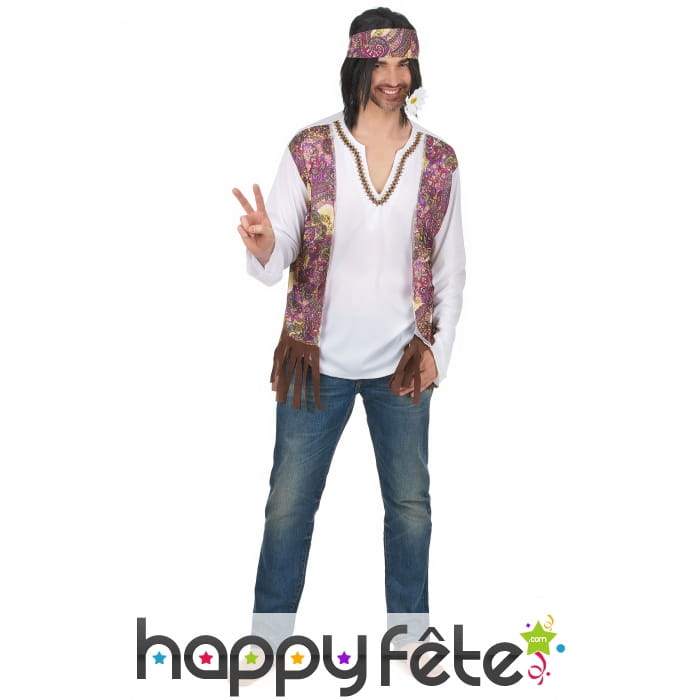 Costume gilet de hippie pour homme