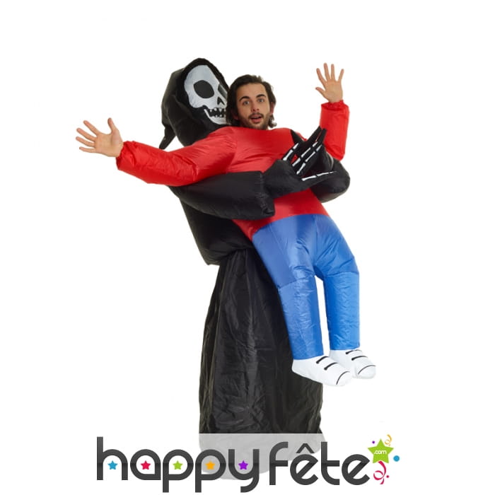 Costume gonflable de la faucheuse qui nous saisit