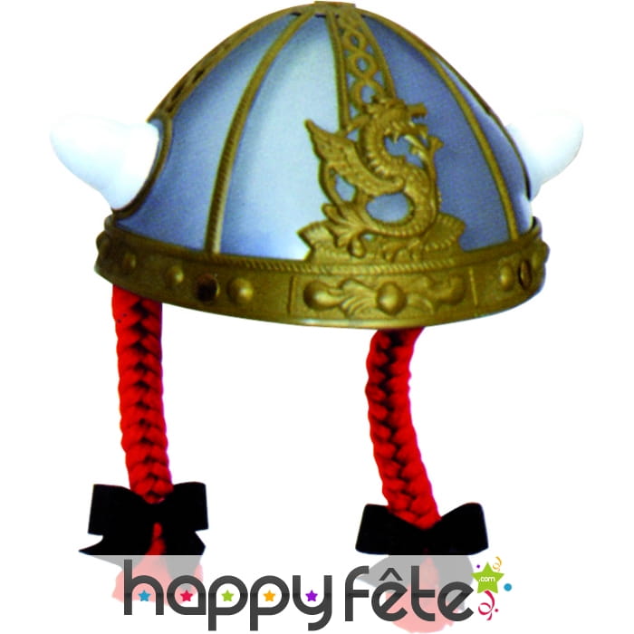Casque gros gaulois adulte avec tresses