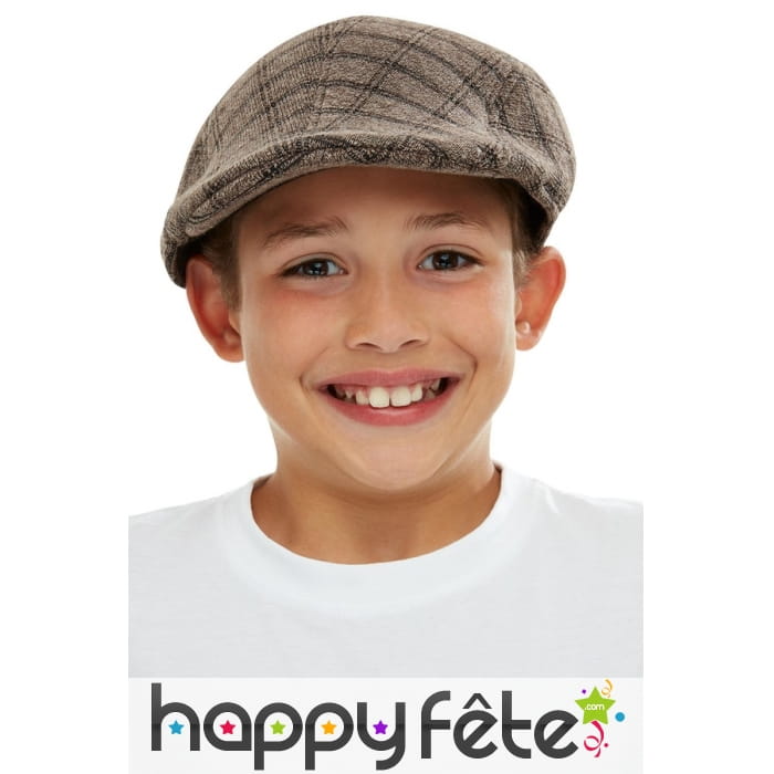 Casquette gatsby marron pour enfant