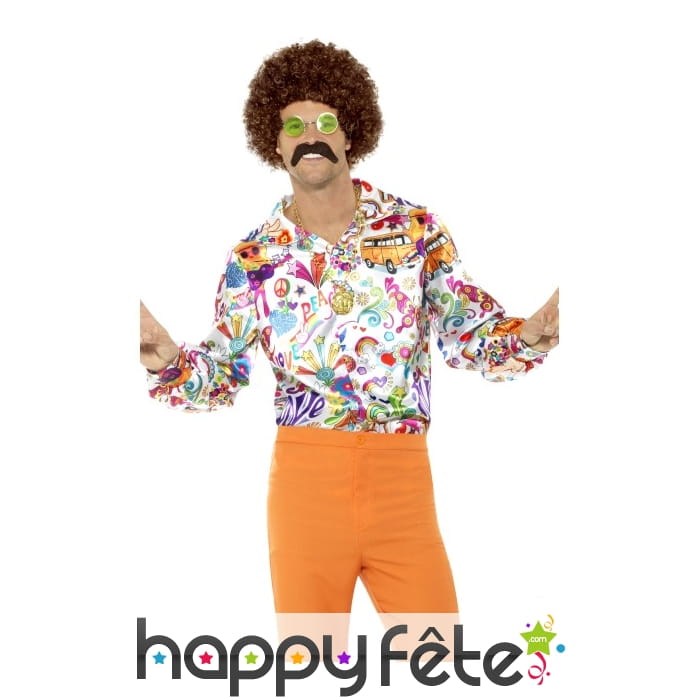 Chemise groovy motifs années 60