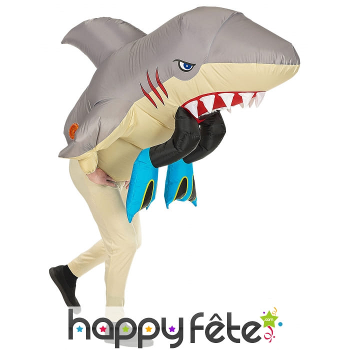 Costume gonflable mangé par un requin, adulte