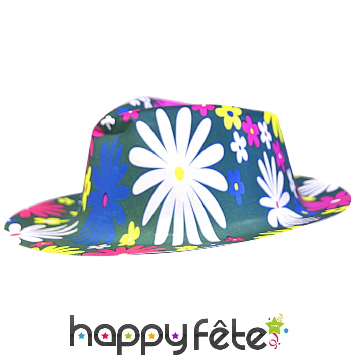 Chapeau gangster peace fleuri