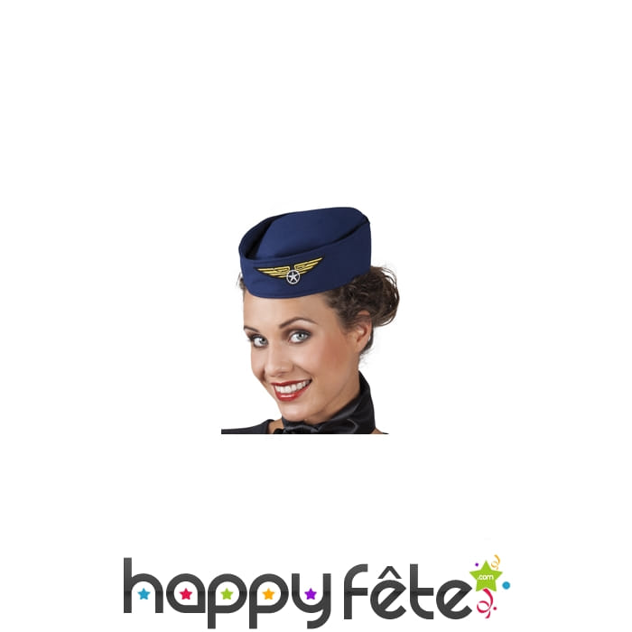 Calot hotesse de l'air bleu