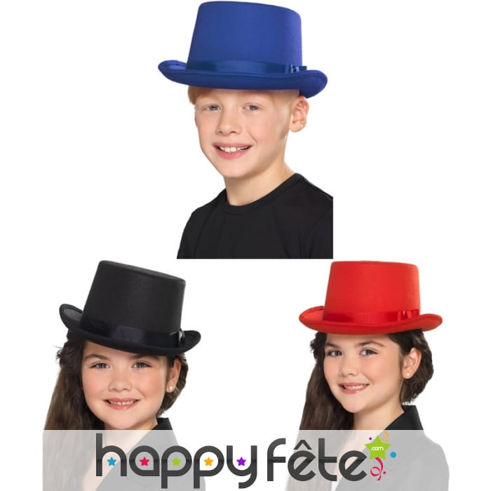 Chapeau haut de forme uni pour enfant