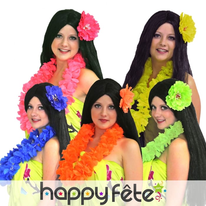 Collier hawaïen de coloris fluo