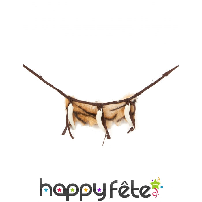 Collier homme des cavernes en fausse peau