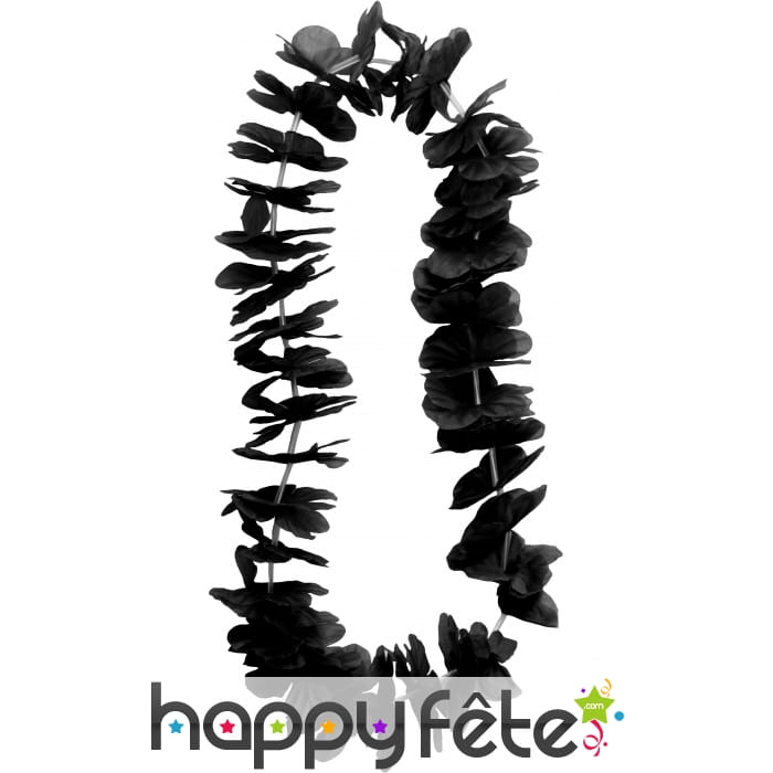 Collier hawaÏen en tissu noir