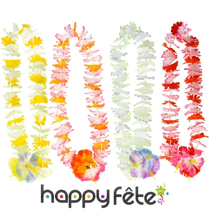 Collier hawaÏen fleur d'hibiscus