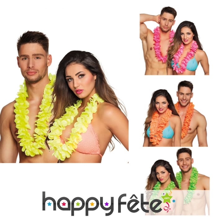 Collier hawaïen fluo, luxe