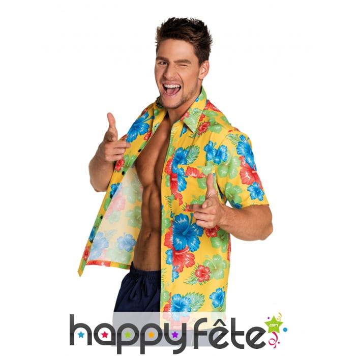 Chemise Hawaïenne hibiscus pour homme