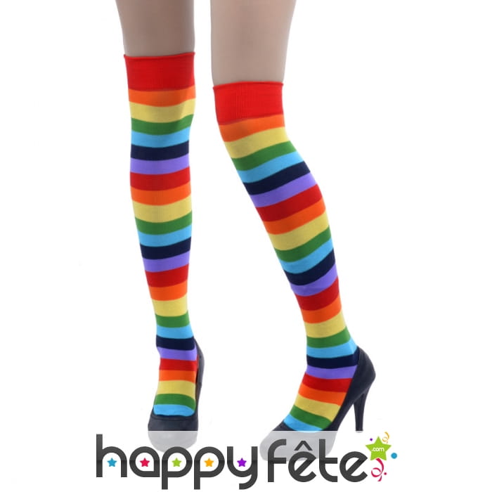 Chaussettes hautes lignées multicolores