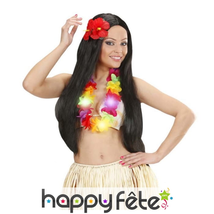 Collier hawaïen lumineux et multicolore