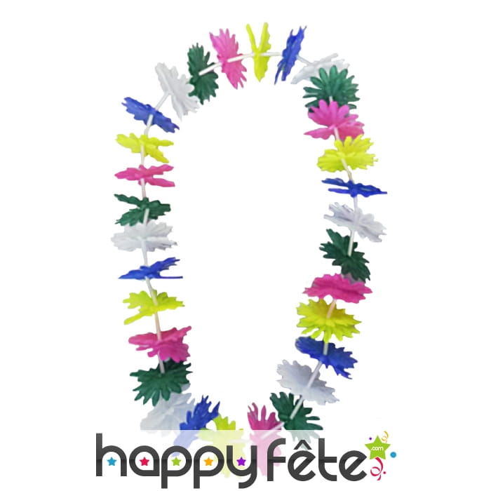 Collier hawai multicolore flower power