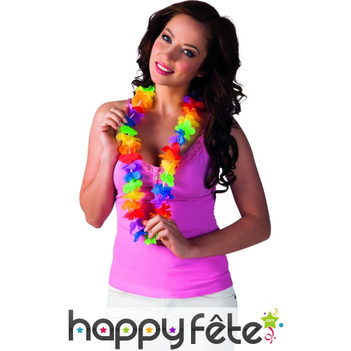 Collier Hawaïen multicolore en plastique