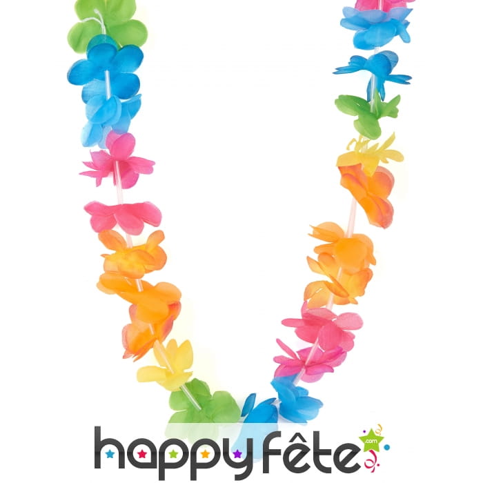Collier Hawaïen multicolore en tissu