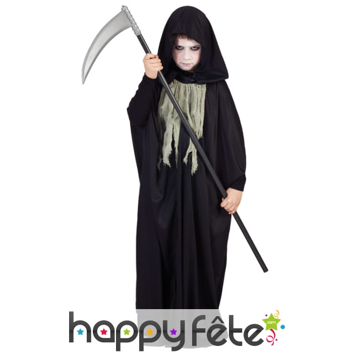 Cape Halloween noire avec capuche pour enfant