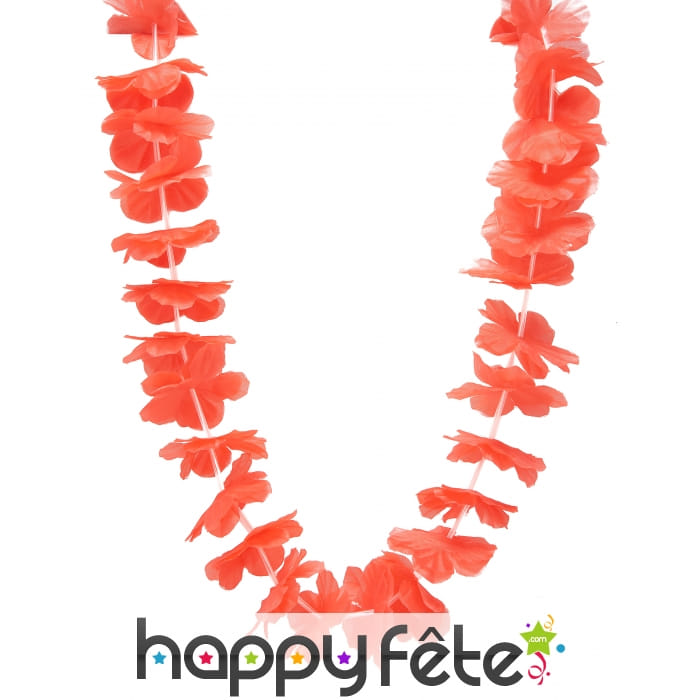 Collier hawaïen rouge uni