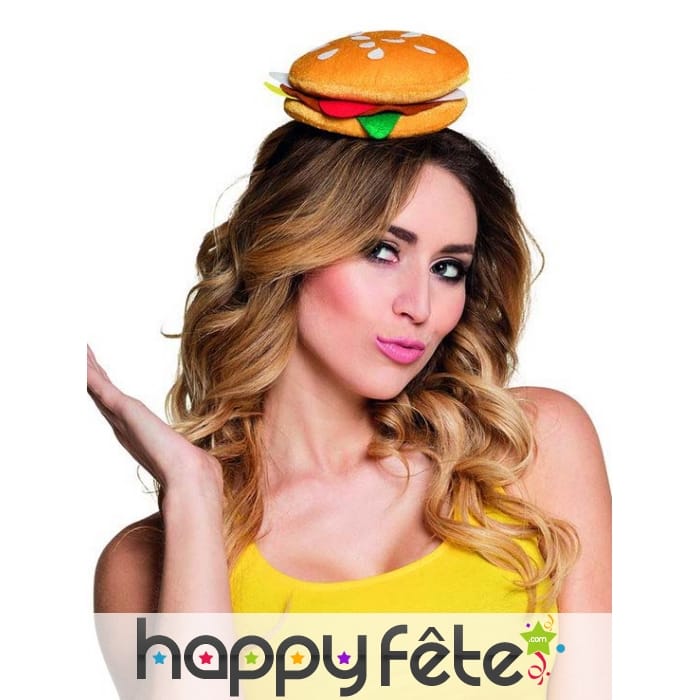 Chapeau hamburger sur serre tête