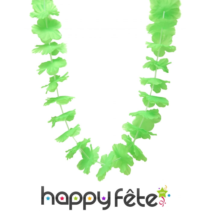 Collier hawaïen vert uni
