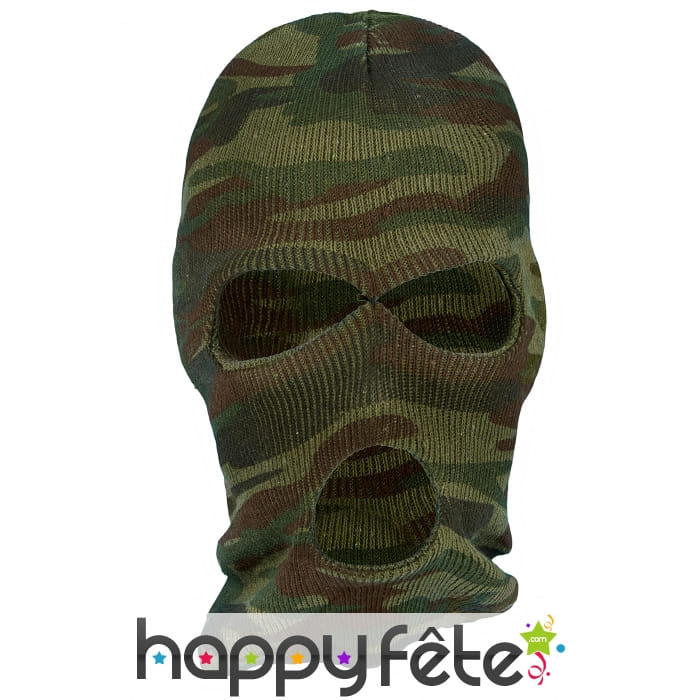 Cagoule imprimé camouflage vert