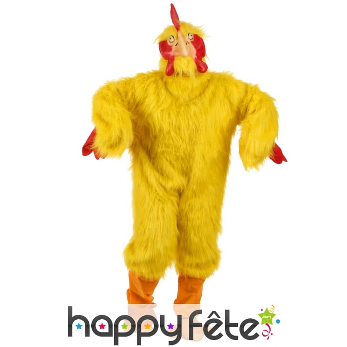 Costume intégral de poulet jaune pour adulte