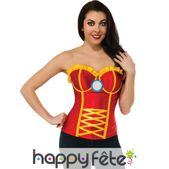 Corset Iron man rouge et jaune pour femme