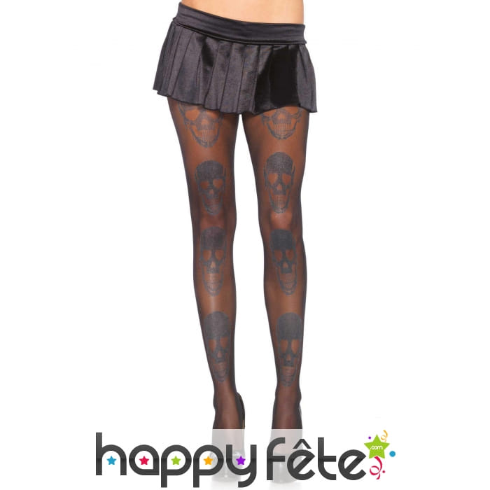 Collants imrpimé tête de mort brillantes