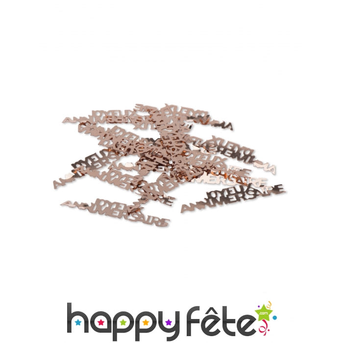 Confettis Joyeux anniversaire rose dorée, 17g